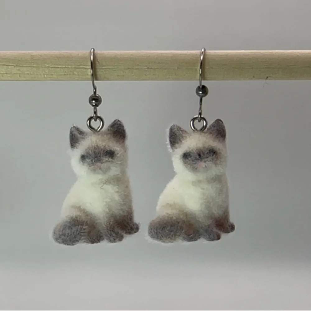 Fuzzy Furry Cat Earrings